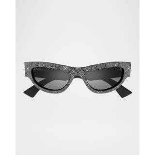 Gucci Kvinde GG1834S 006 Solbriller Acetat Sort Grå Cat Eye