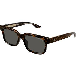 Montblanc Mand MB0383S 002 Solbriller Acetat Havana Grå Firkantet