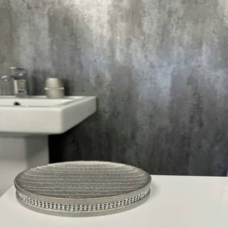 Showerdrape Showerdrape Silver Pzazz Diamante Bathroom Sink Soap Dish