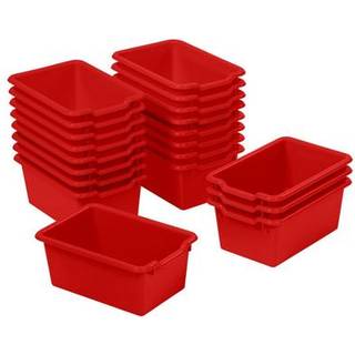 Ecr4kids Scoop Front Storage Bin Multipurpose Organization Red 20-Piece