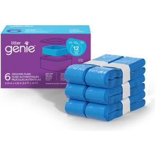 Kuld Genie refill poser | Stand Alone gte Film 6 pk | Kompatibel med Litter Genie Standard og Jumbo Refills | Ultimativ lugtkontrol til kattesan
