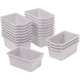 Ecr4kids scoop front opbevaring bin multipurpose organisation lysegrå 20-delt