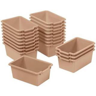 Ecr4kids scoop front opbevaring bin multipurpose organisation sand 20-stykke