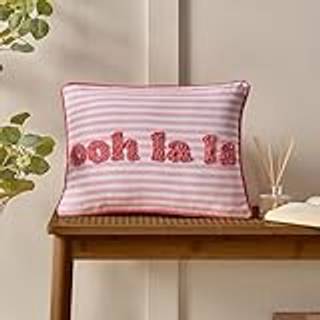 Catherine Lansfield Catherine Lansfield Pink Oh La La Tufted Stripe Cushion