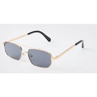 Mens Gold Metal With Black Lense Navigator Sunglasses