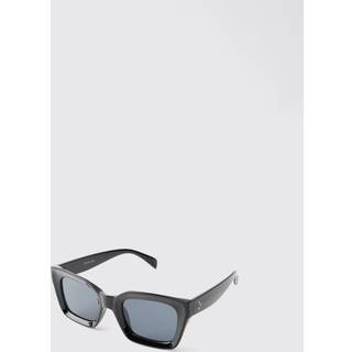 Mens Black Contrast Lense Square Sunglasses