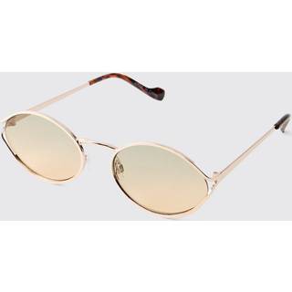Mens Metal Round Gold Sunglasses