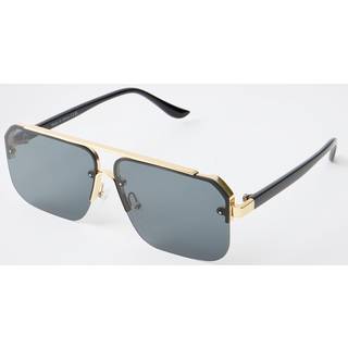 Mens Black Aviators Sunglasses With Gold Detail