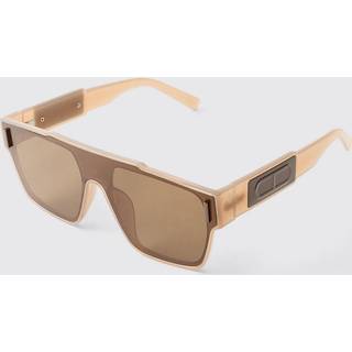 Mens Tinted Lense Brown Visor Sunglasses