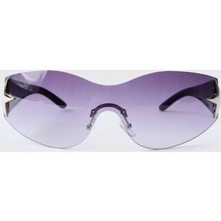 Mens Black Y2K Round Star Sunglasses