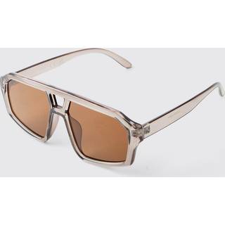 Mens Plastic Grey Navigator Sunglasses