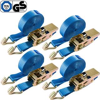 Arebos® spændebånd skraldebånd - 6 m langt,25 mm bredt,todelt,800daN,4 stk.