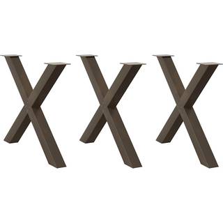 Spisebordsben X-Formet Naturstål 70X(72-73) Cm Stål Naturfarvet - 3 / 90 x (72-73) cm (80 mm)