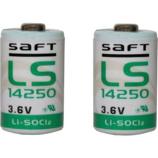 2x Lithium Batteri Saft LS14250 1/2AA 3,6Volt