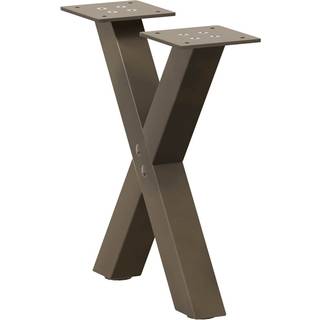sofabordsben X-formet 2 stk. naturstål 37x(30-31) cm stål