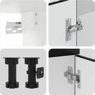 4-delt køkkenskabssæt "Porto" sort konstrueret træ