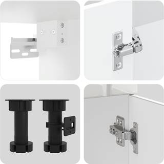 4-delt køkkenskabssæt "Lucca" højglans hvid konstrueret træ