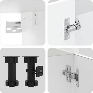 Køkkenskabssæt Kalmar 4 Dele Konstrueret Træ - Hvid højglans