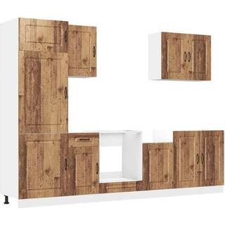 7 dele køkkenskabssæt Kalmar antikt træ konstrueret træ