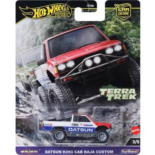 Hot Wheels Premium Car Culture Collectible Toy Car 1:64 Scale Die-Cast Datsun King Cab Baja Custom Terra Trek Vehicle med ægte ryttere dæk
