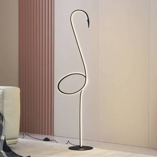 Lindby LED-gulvlampe Pajaro, 130 cm, sort, CCT, dæmpbar