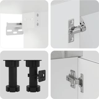 4 Dele Køkkenskabssæt Kalmar Konstrueret Træ - Betongrå