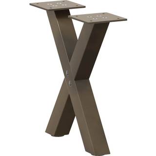 Spisebordsben X-Formet Naturstål 70X(72-73) Cm Stål Naturfarvet - 2 / 30 x (30-31) cm (40 mm)