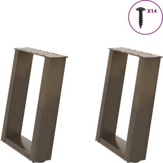 Sofabordben U-Formet Stål - Naturfarvet / 38 x (42-43) cm