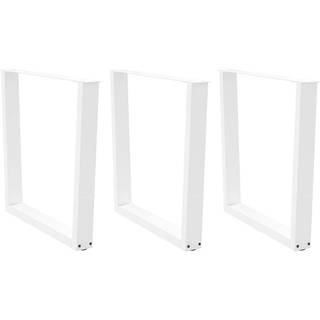 spisebordsben V-formet 3 stk. hvid 80x(72-73,3) cm stål