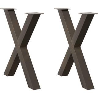 Spisebordsben X-Formet Naturstål 70X(72-73) Cm Stål Naturfarvet - 2 / 80 x (72-73) cm (80 mm)