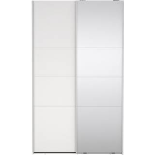 Catania Garderobeskab 1 skydelåge + 1 Skydelåge med spejl 120 x 200 cm - Hvid Spejl