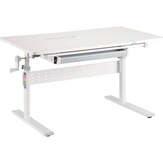 Børneskrivebord Hvid - justerbar i højde & med tilt - 100x60x76 cm - Hurtig levering
