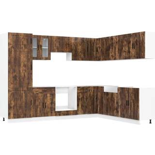 Køkkenskabssæt Porto 14 Dele Konstrueret Træ Beton Grå - Røget eg