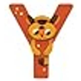 Moulin Roty bogstaver i træ minus Æ Ø og Å Y - ORANGE