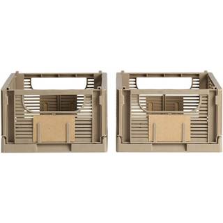 Opbevaringskasse recycled brun 25x16 cm 2 stk