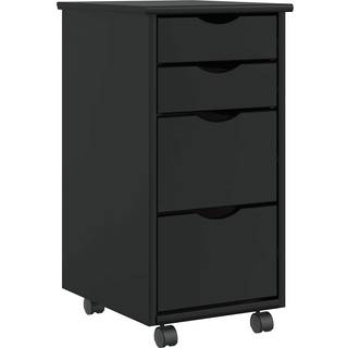 Skuffeskab Moss Massivt Fyrretræ Gyldenbrun - Sort