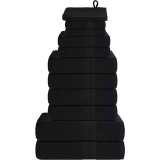 håndklæder 12 stk. 360 g/m2 100 % bomuld sort