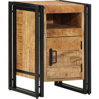 Sengebord 40X40X59 Cm Massivt Genbrugstræ - Massivt ru mangotræ