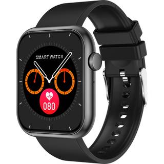 Smartwatch med puls-, blodtryks-, blodoxygensmåler og flere sportstilstande Sort