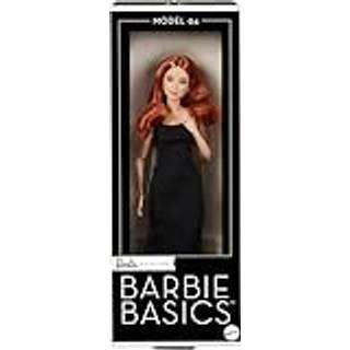 Barbie Basics Model 04 Collector Doll med rødt krøllet hår sort mini kjole & støvler universal-fit mode positiv petite krop & byttet dukkehoved