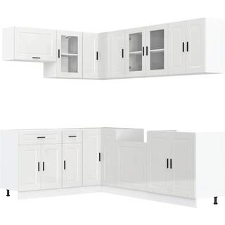 Køkkenskabssæt Porto 11 Dele Konstrueret Træ - Hvid højglans