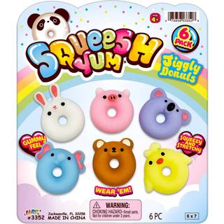 Ja-ru Mini Mochi Squishy Animals (1 Pack) Cute Jiggly Donut Squishies til børn og voksne drenge og piger. Stresslindring fidget gummy legetøj. Bu