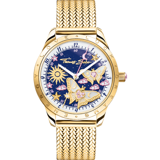 Thomas Sabo WA0430-291-207-33 Damenuhr Schmetterlinge Goldfarben 33mm 5ATM
