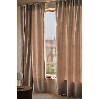 SAMANTHA fløjlsgardin 2-pak - Beige