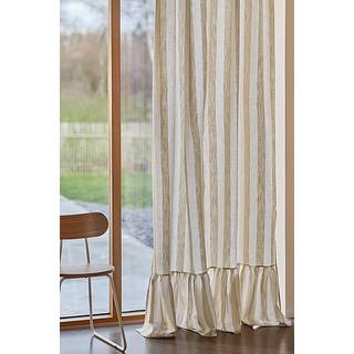 IRIS gardin med volant 1 længde - Beige