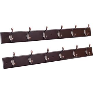 Birdrock Home Hook Coat and Hat Rack - 2 Pack - 6 Hooks - 27 inches - Wall Mount - Dekorativ hjemmeopbevaring - Entryway Foyer Hallway Badev?rels