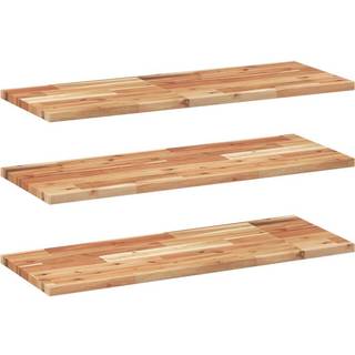 væghylder 3 stk. 80x30x2 cm oliebehandlet massivt akacietræ