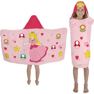 Franco Super Mario Girl Princess Peach Kids Super Soft Bath/Pool/Beach Soft Cotton Terry Hooded håndklædeindpakning 24 i x 50 in (officielt licen