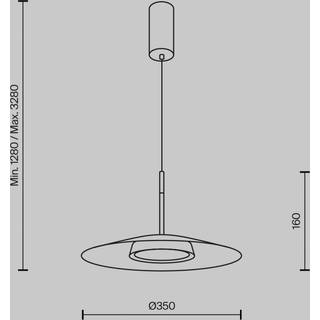 Maytoni LED-hængelampe El, Ø 35 cm, sort, aluminium