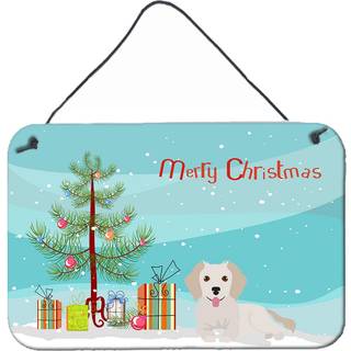 """" Caroline's Treasures Small Greek Domestic Dog Kokoni #2 Christmas Tree Door Hanging Prints Wall-Decor multicolor """"